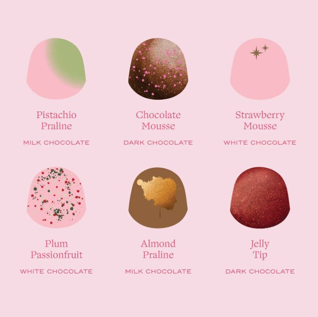 House of Chocolate Lots of Love Bonbons - Box of 6
