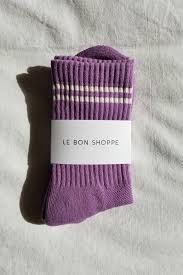 Le Bon Shoppe Boyfriend Socks - Grape
