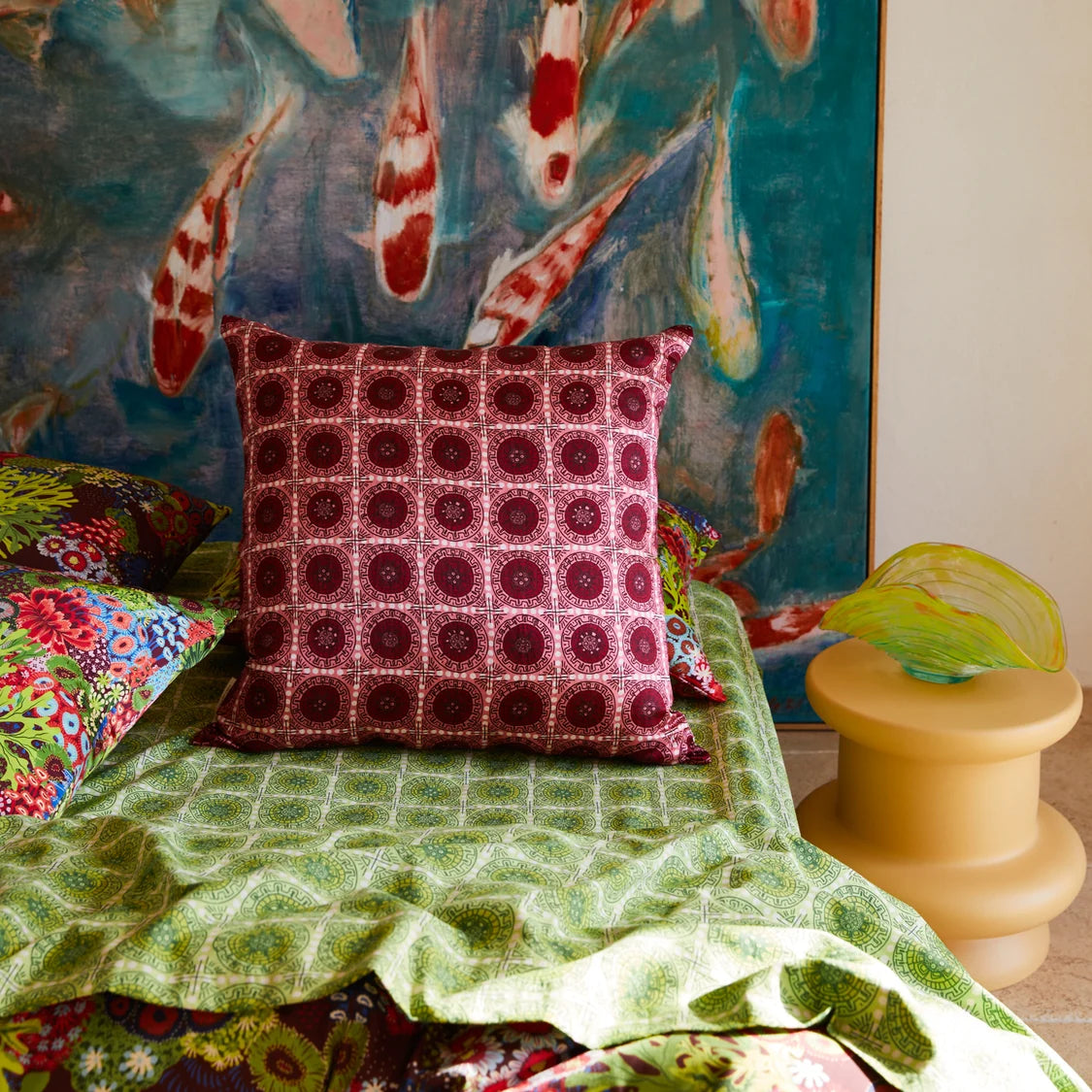 Sage and Clare Gabriella Cushion - Hibiscus