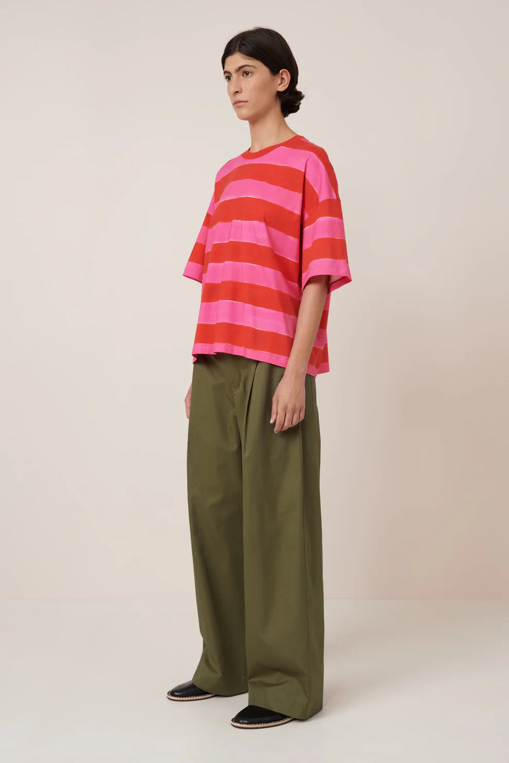 Kowtow Oversized Boxy Tee - Painted Stripe