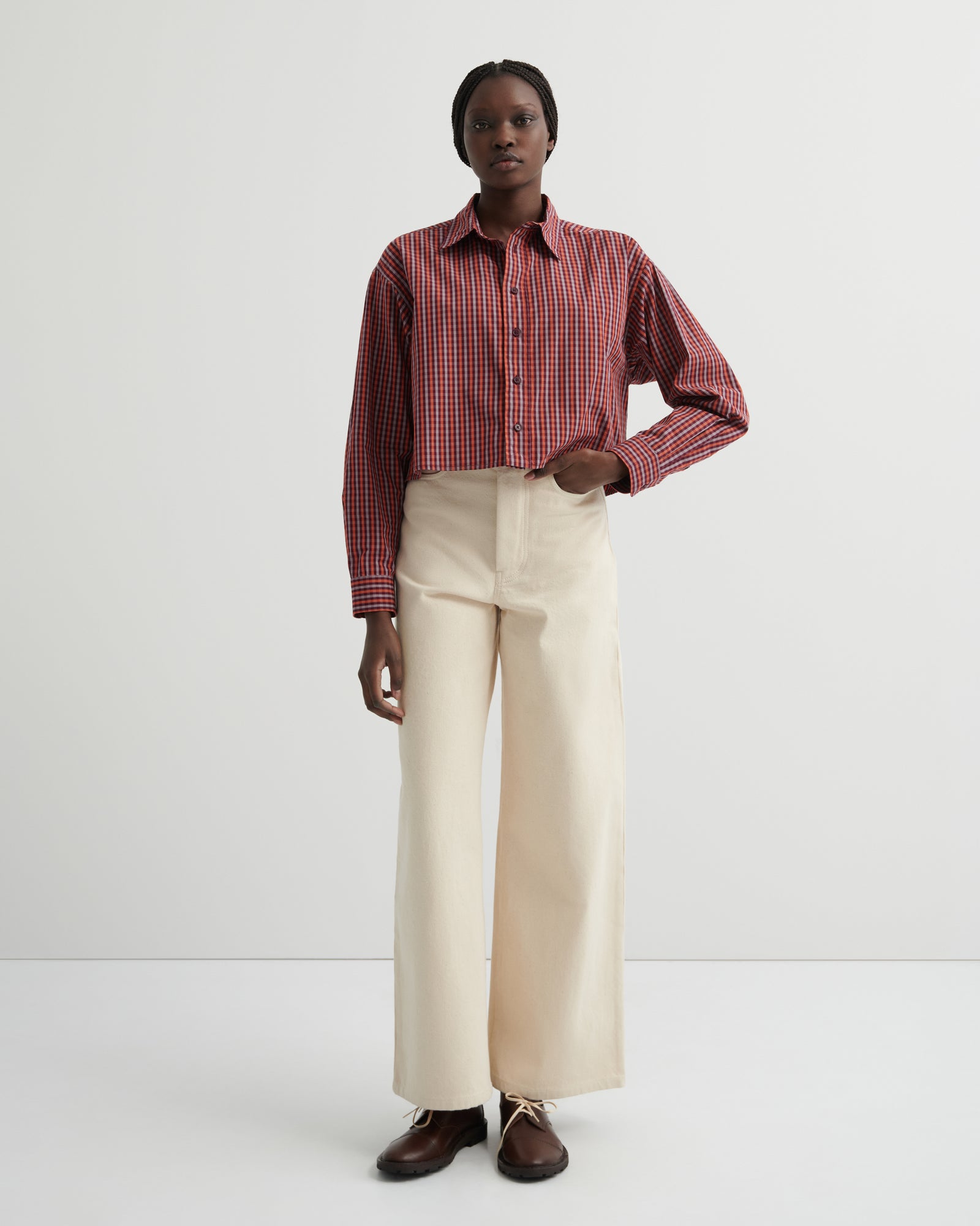 Kowtow Lauren Shirt - Maroon Check