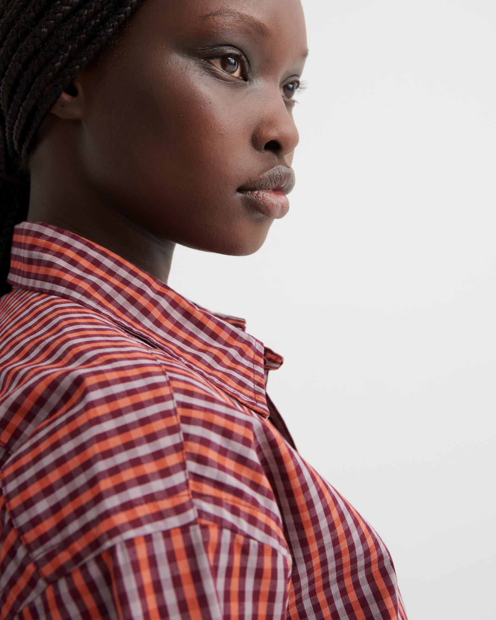 Kowtow Lauren Shirt - Maroon Check