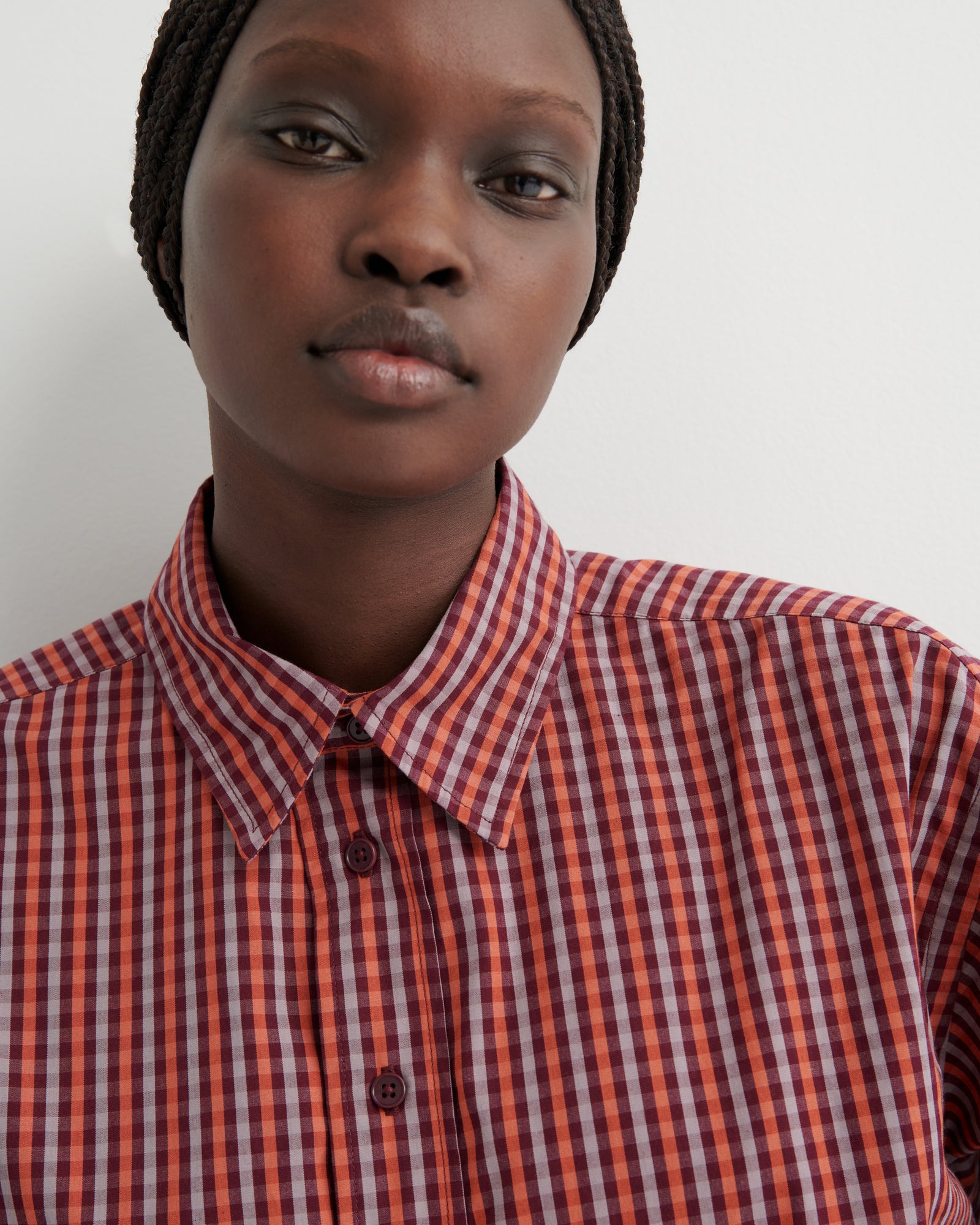 Kowtow Lauren Shirt - Maroon Check