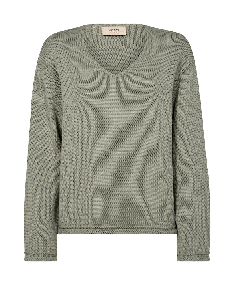 Mos Mosh Bine V-Neck Knit - Shadow