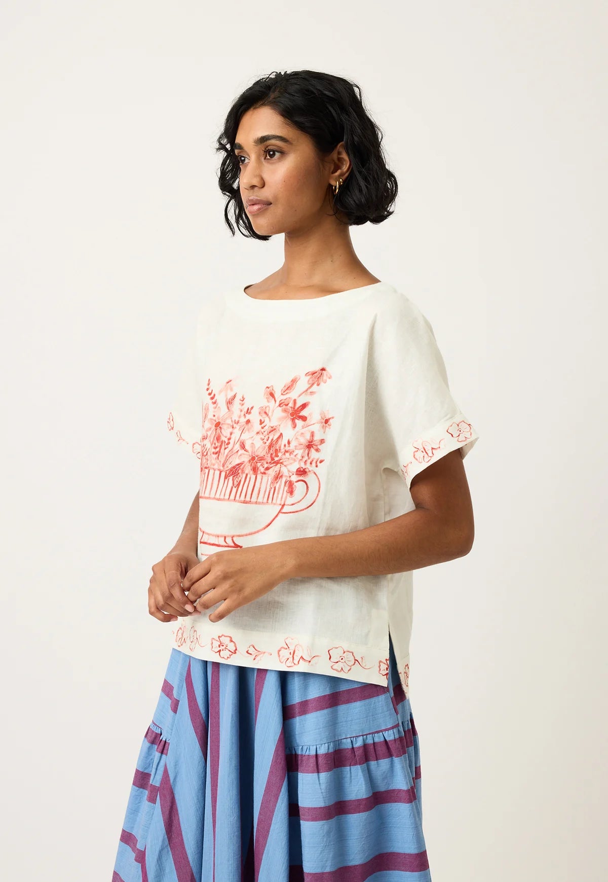 Nancybird Dolman Top - Red Vase