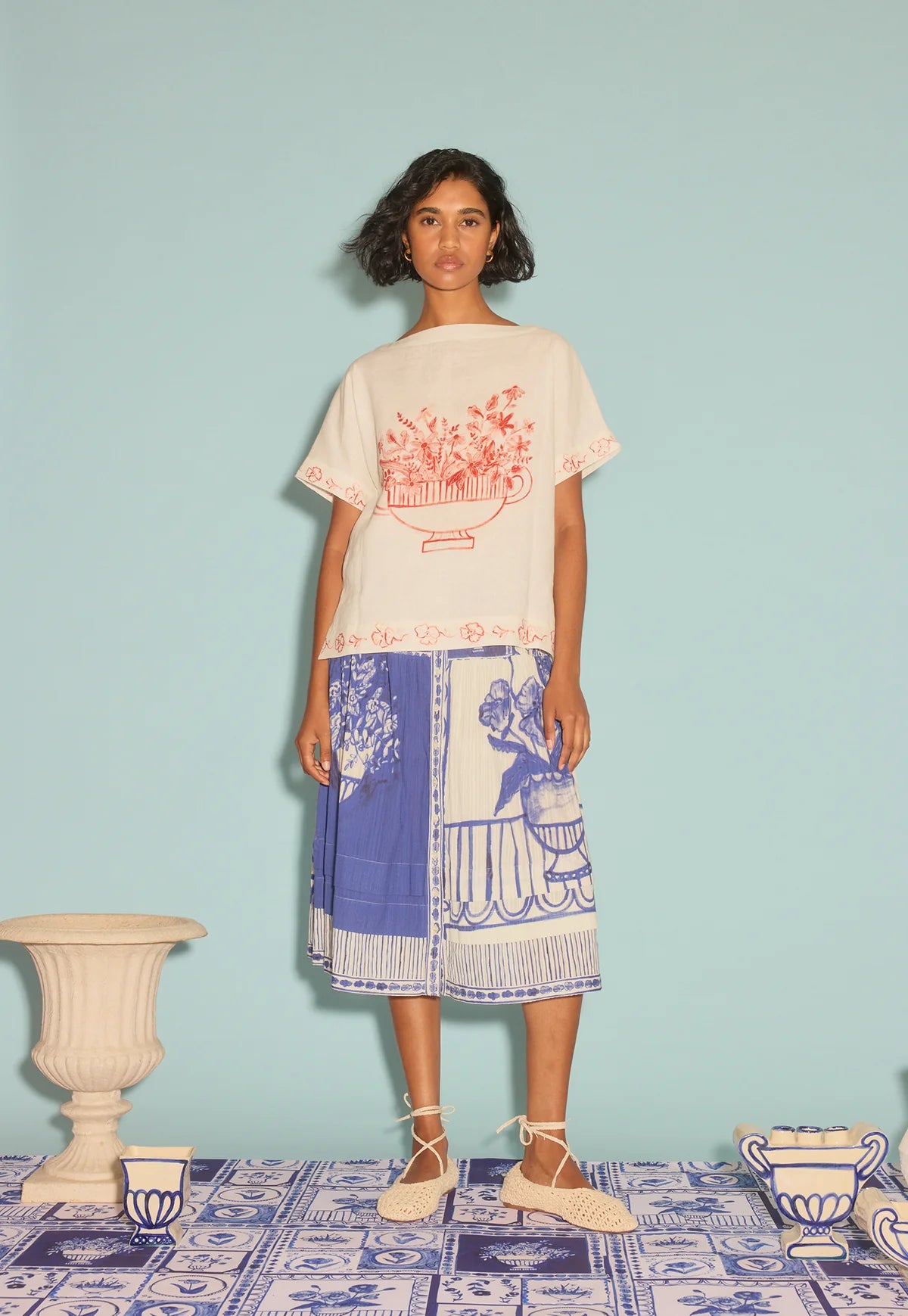 Nancybird Dolman Top - Red Vase