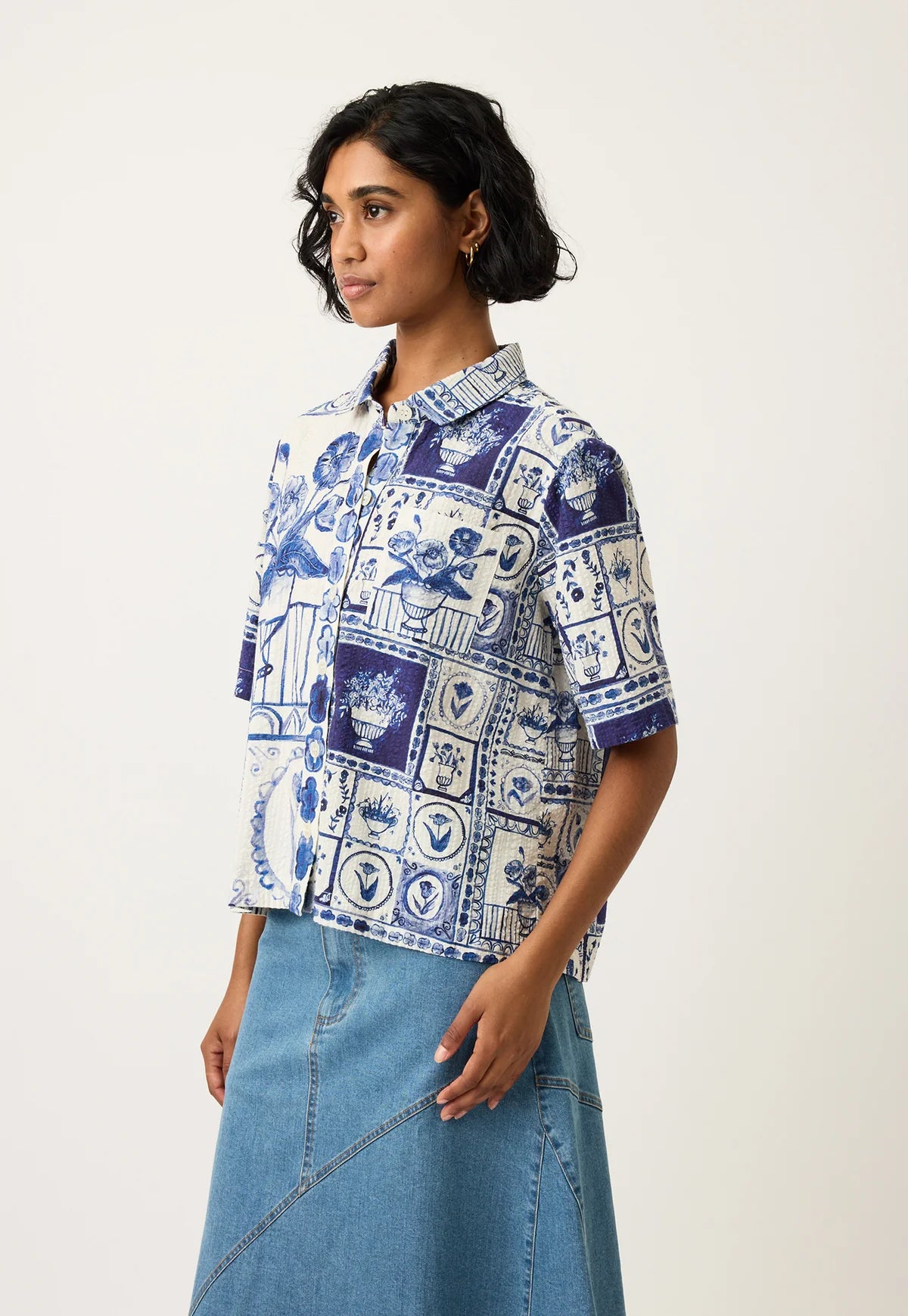Nancybird Summer Shirt - Lyon Tile