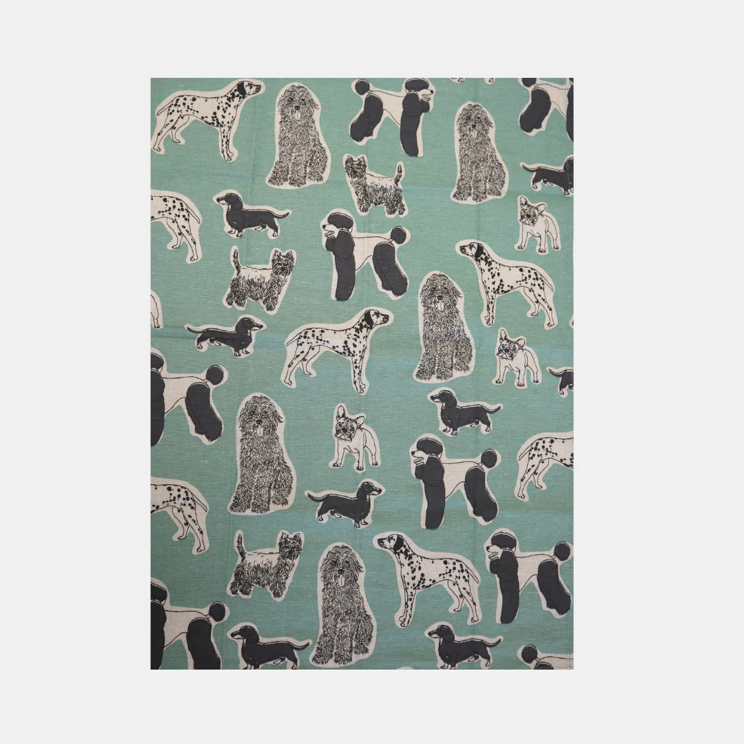 Raine & Humble Woof Tea Towel 2pk - Aqua