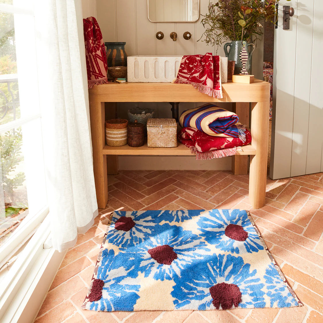 Sage and Clare Isabella Bath Mat - Azure