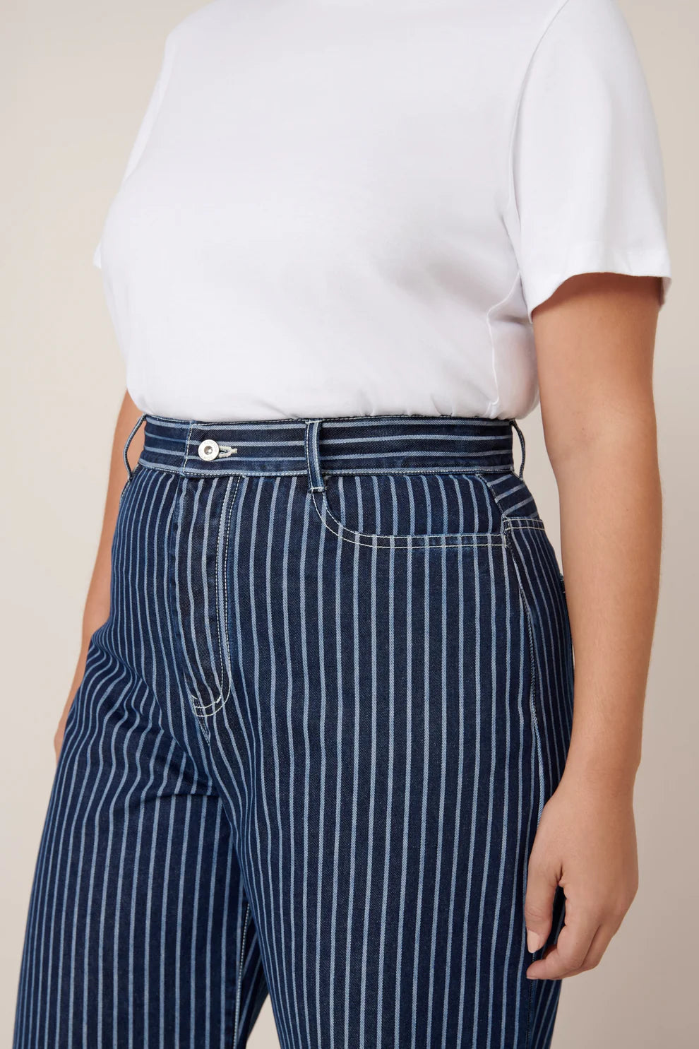 Kowtow Sailor Jeans - Chalk Stripe
