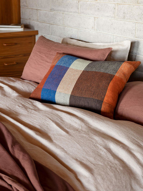 Citta Cabin Linen Cushion - Midnight