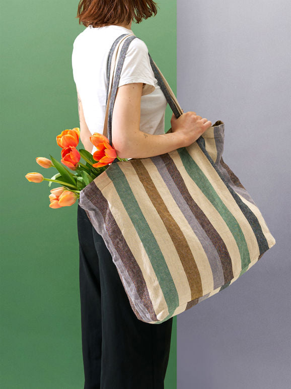 Citta Marra Striped Market Bag - Multi