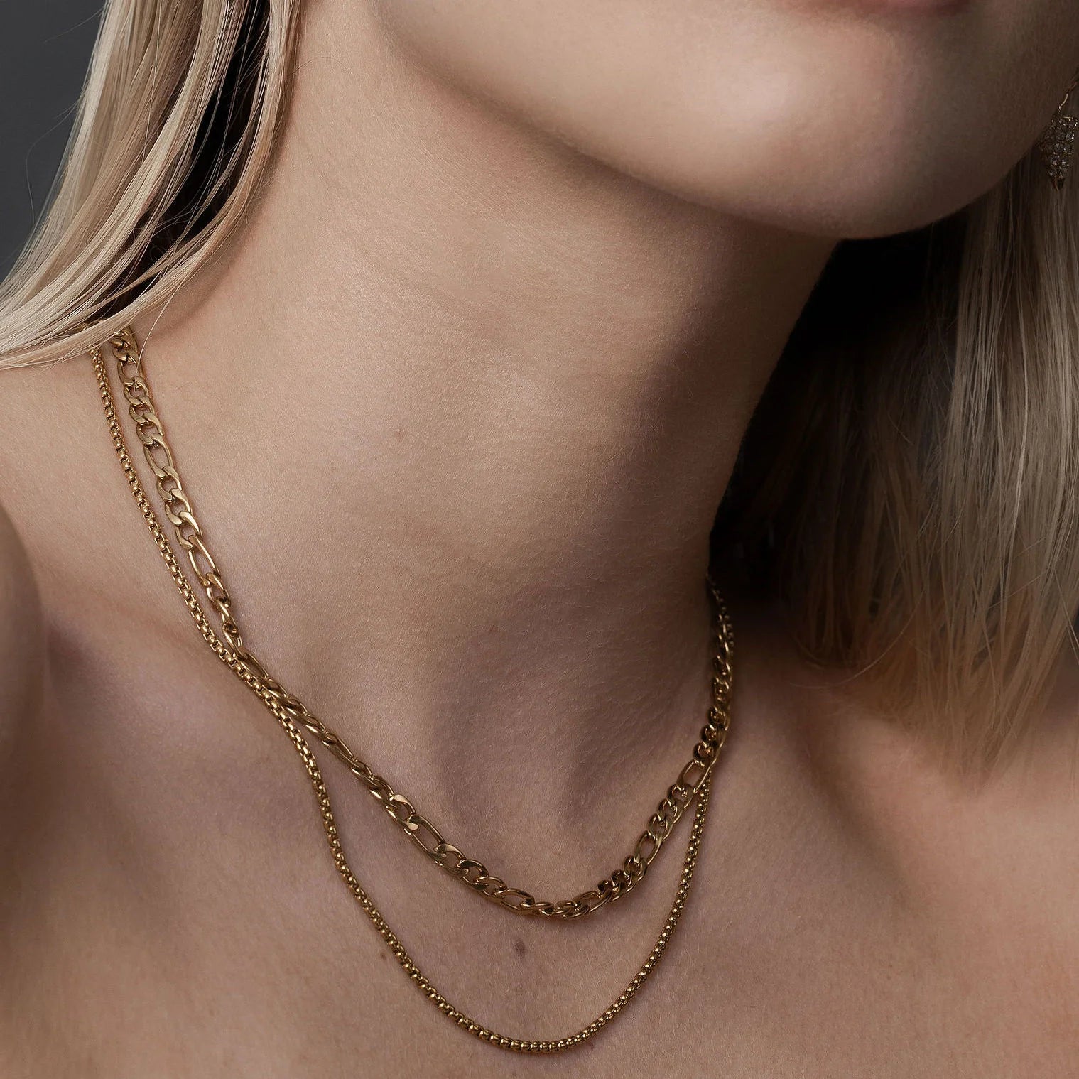 Silk & Steel Reflection Necklace - Gold