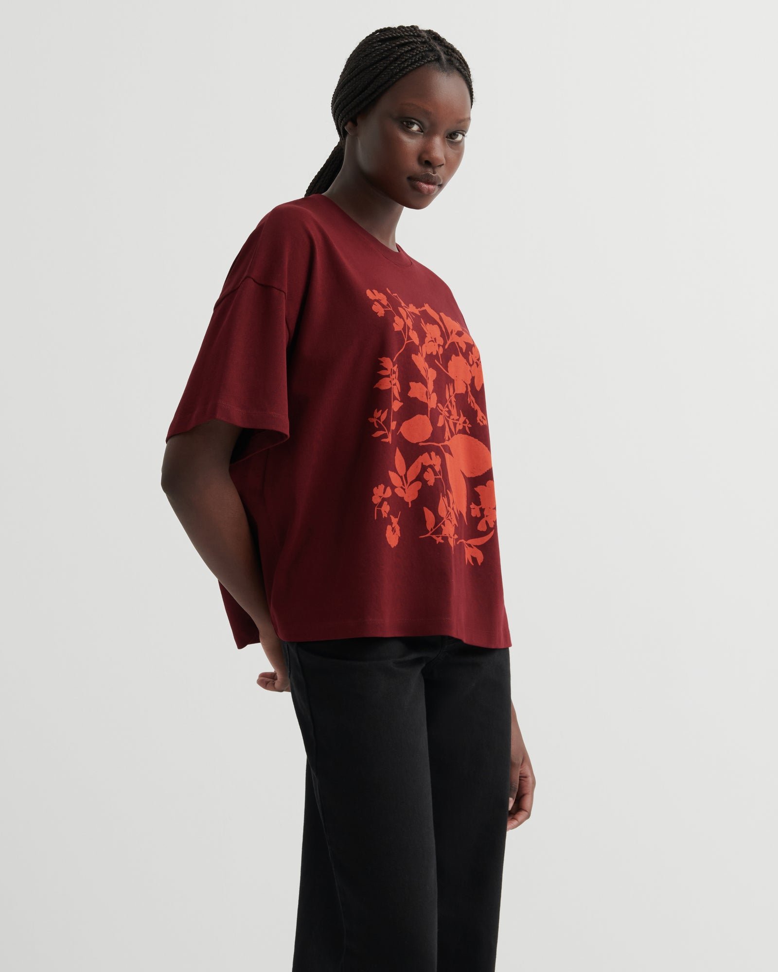 Kowtow Stencil Tee - Maroon