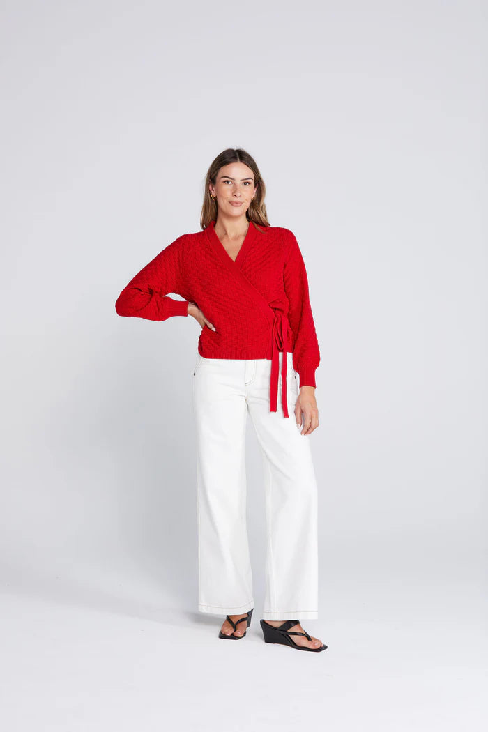 Thing Thing Wrapt Cardigan - Sizzling Scarlet
