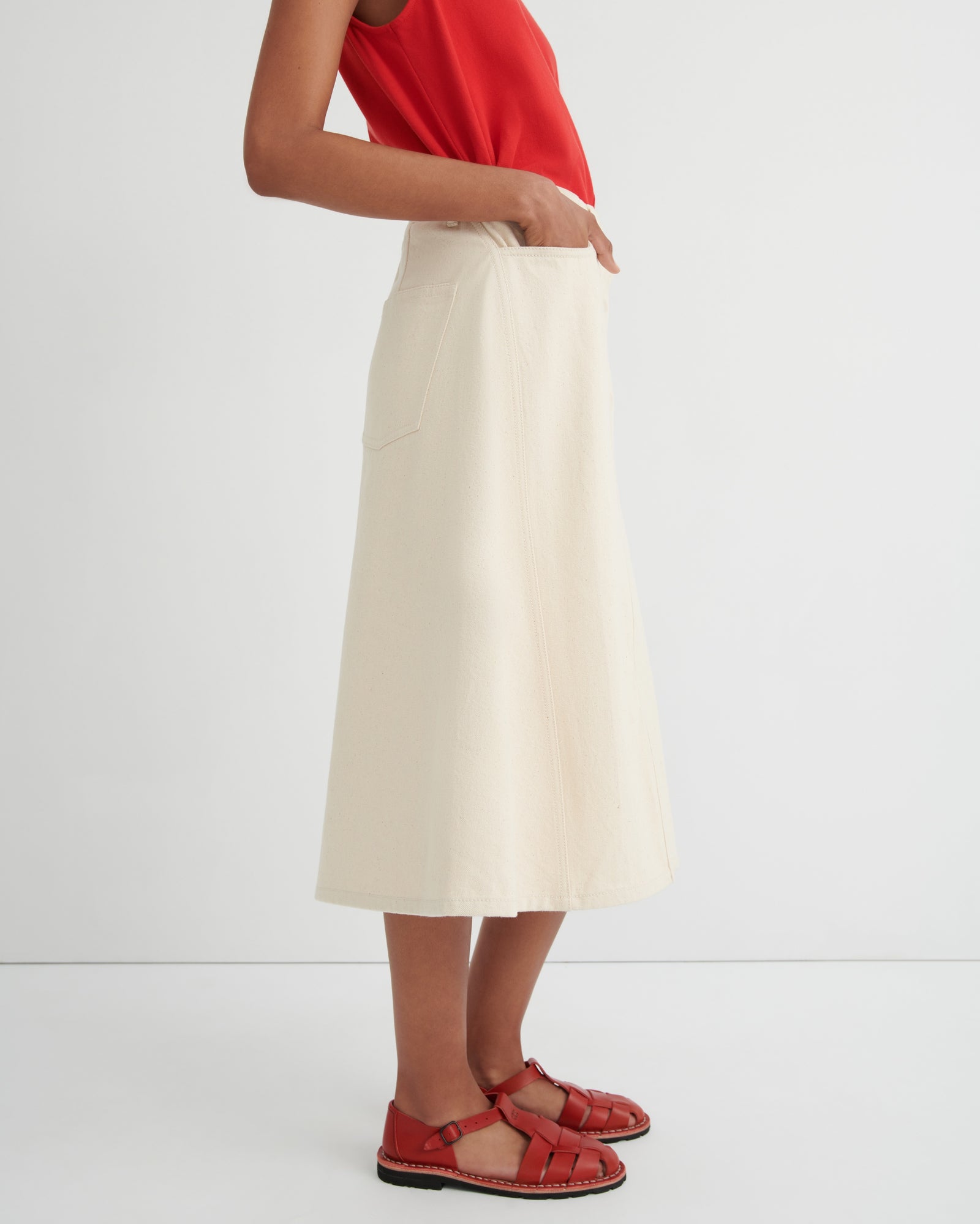 Kowtow Jubilee Skirt - Ecru Denim
