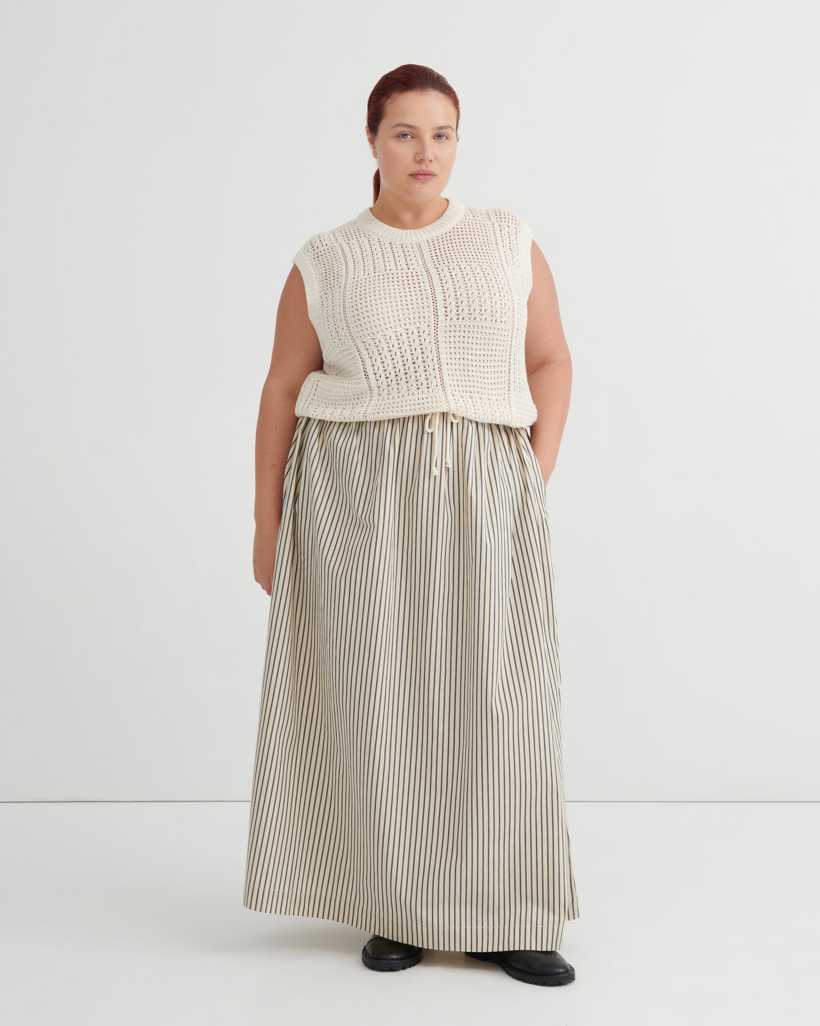 Kowtow Linear Skirt - Ecru Stripe