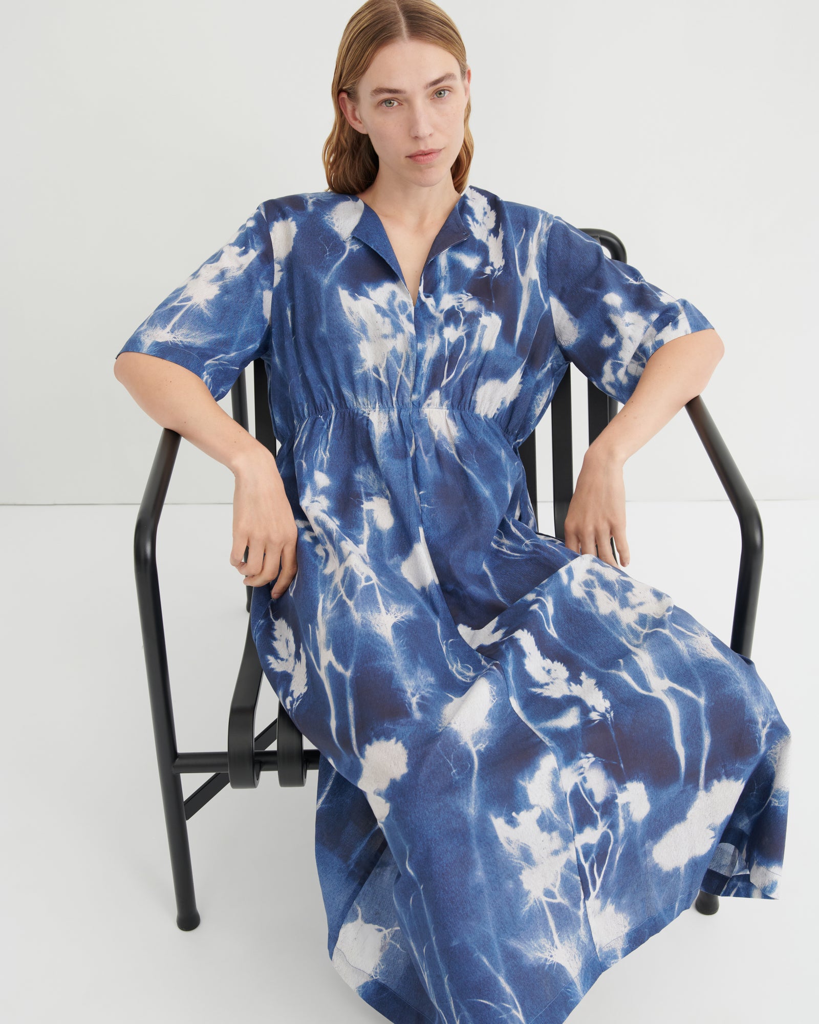 Kowtow Nigella Dress - Cyanotype Floral