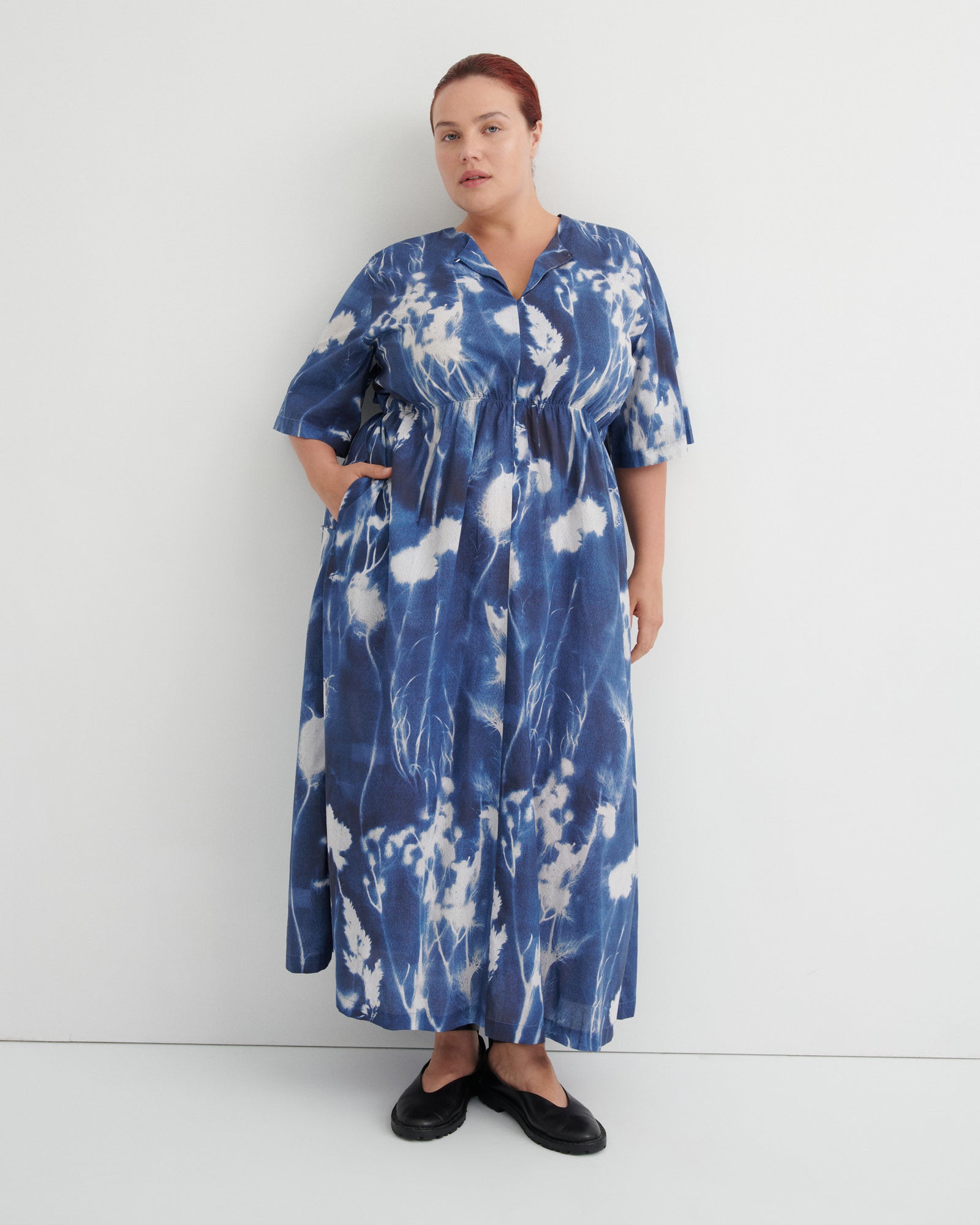 Kowtow Nigella Dress - Cyanotype Floral