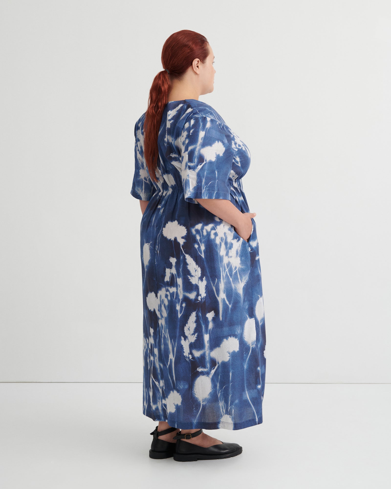 Kowtow Nigella Dress - Cyanotype Floral