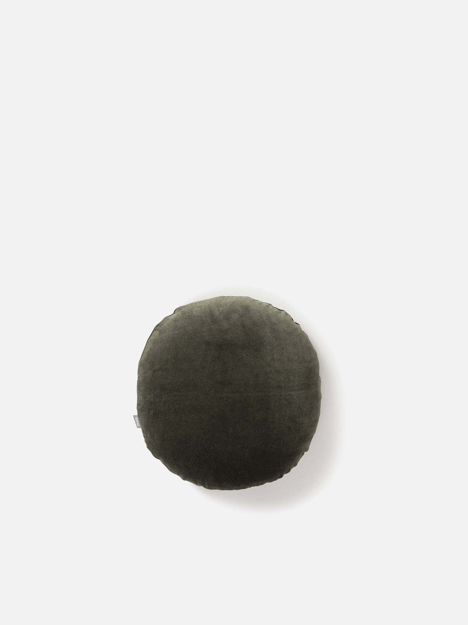 Citta Velvet Round Cushion 45cm - Nori