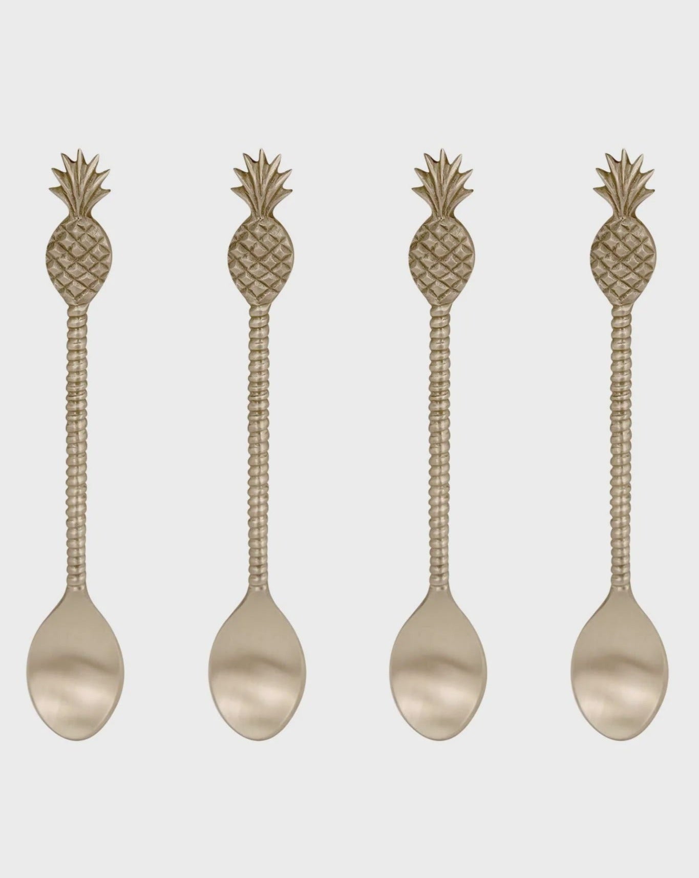 Madras Link Pineapple Brass Spoons - Set of 4