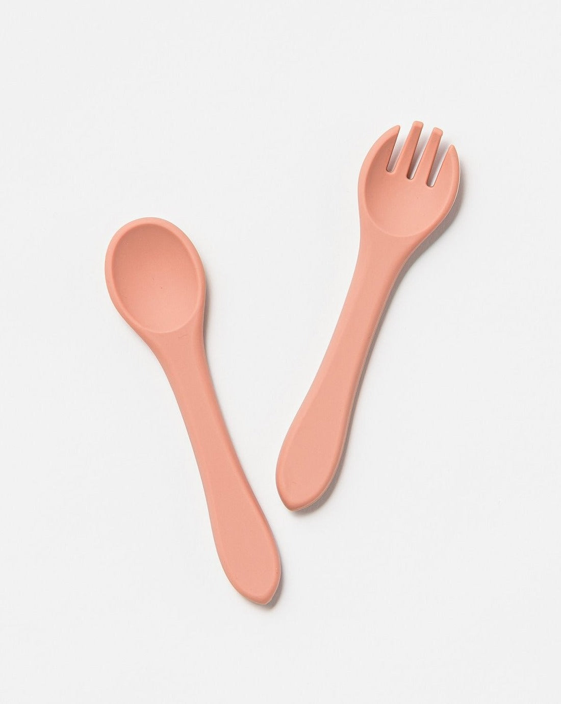 Over The Dandelions Silicone Fork & Spoon Set - Dixie Pink