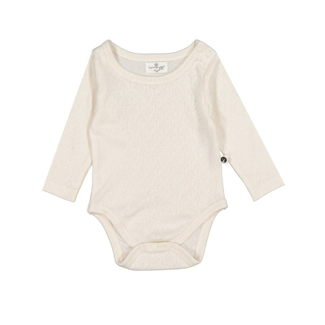 Burrow & Be Pointelle Long Sleeve Bodysuit - Natural