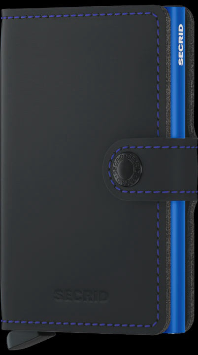 Secrid Miniwallet - Matte Black & Blue