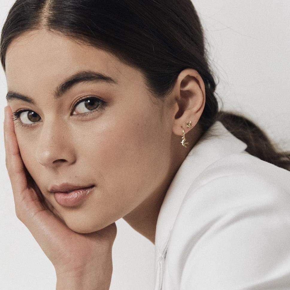 Silk & Steel Superfine Swallow of Hope Studs - Gold