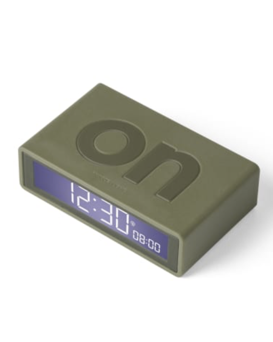 Lexon Flip Clock Olive