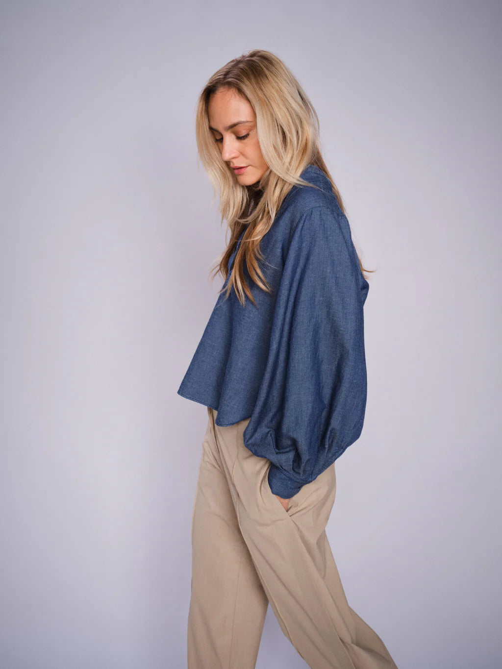 Mos Mosh Yen Denim Blouse - Dark Blue