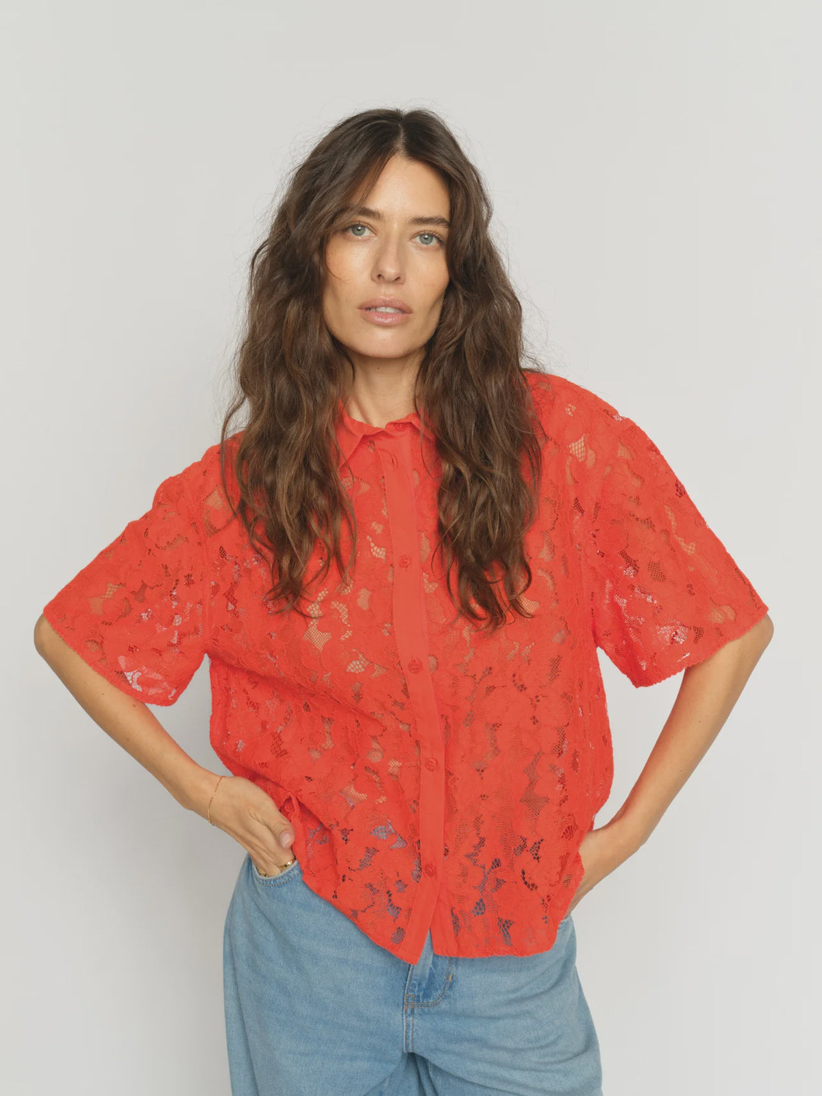Mos Moah Lia River Lace Shirt - Spicy