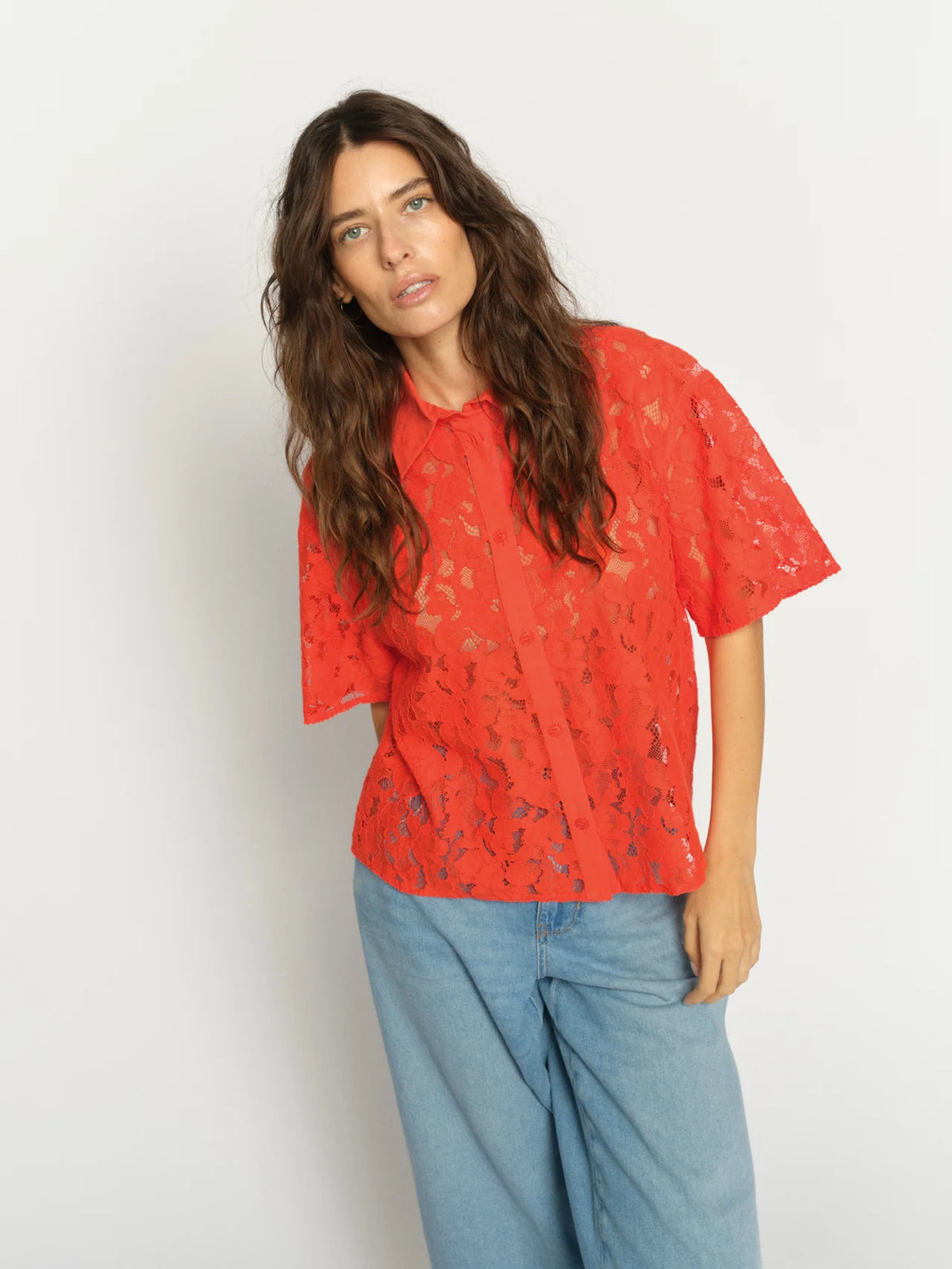 Mos Moah Lia River Lace Shirt - Spicy
