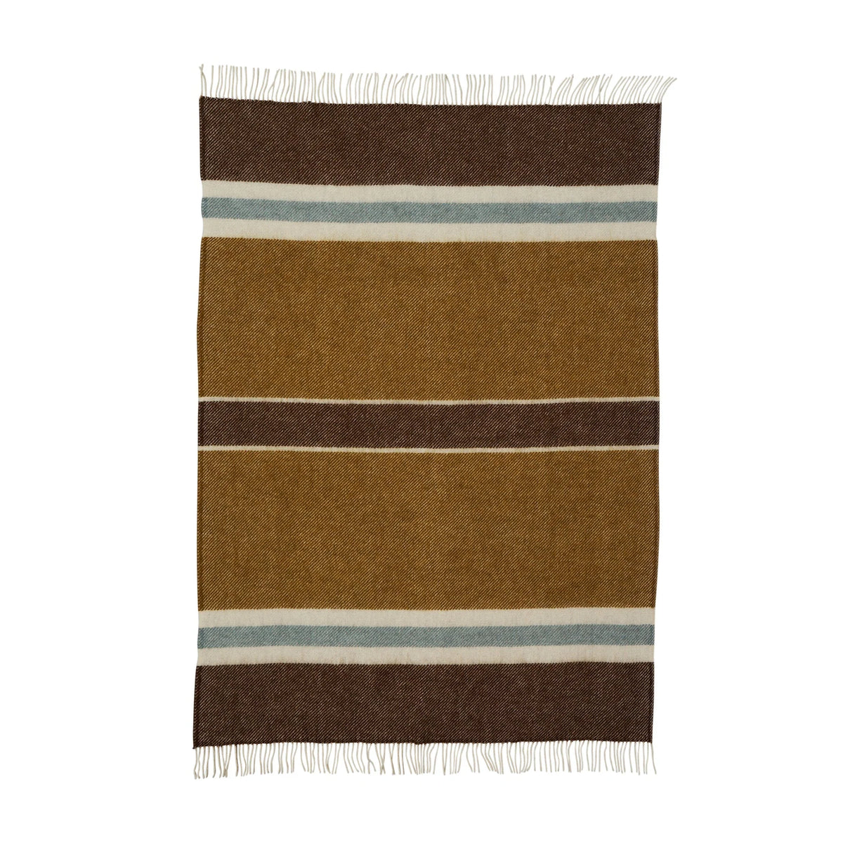 Gotland NZ Wool Throw - Walnut Stripe