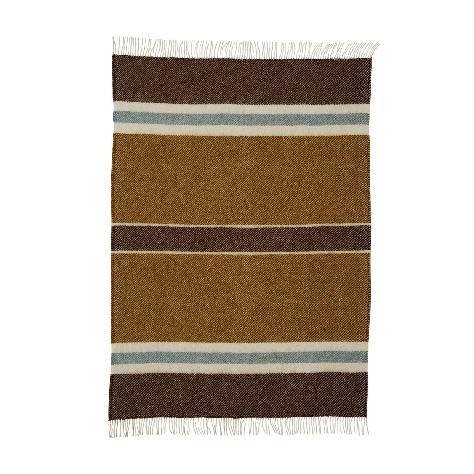 Gotland NZ Wool Throw - Walnut Stripe