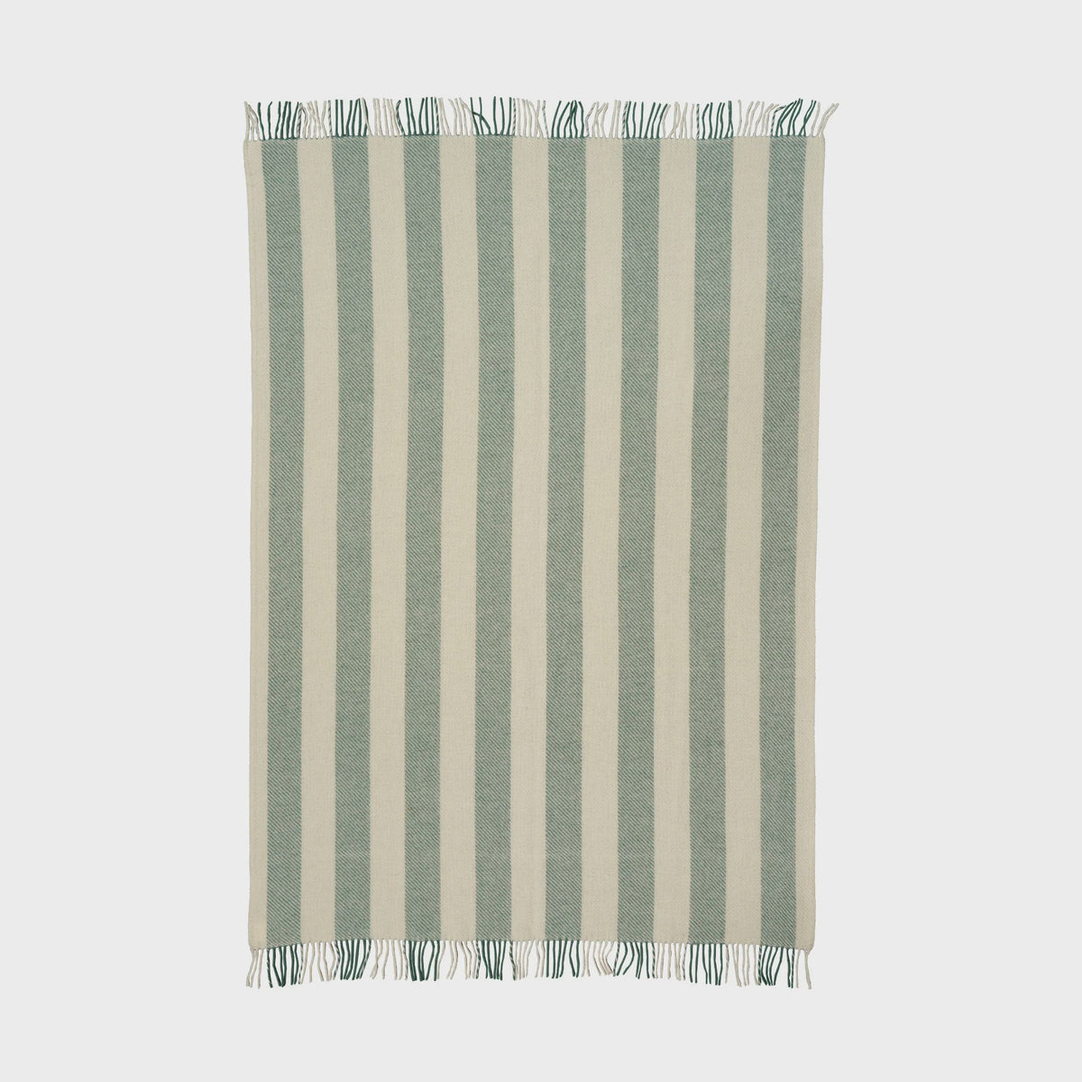 Klippan Gotland Throw Vertical Stripe - Green and White