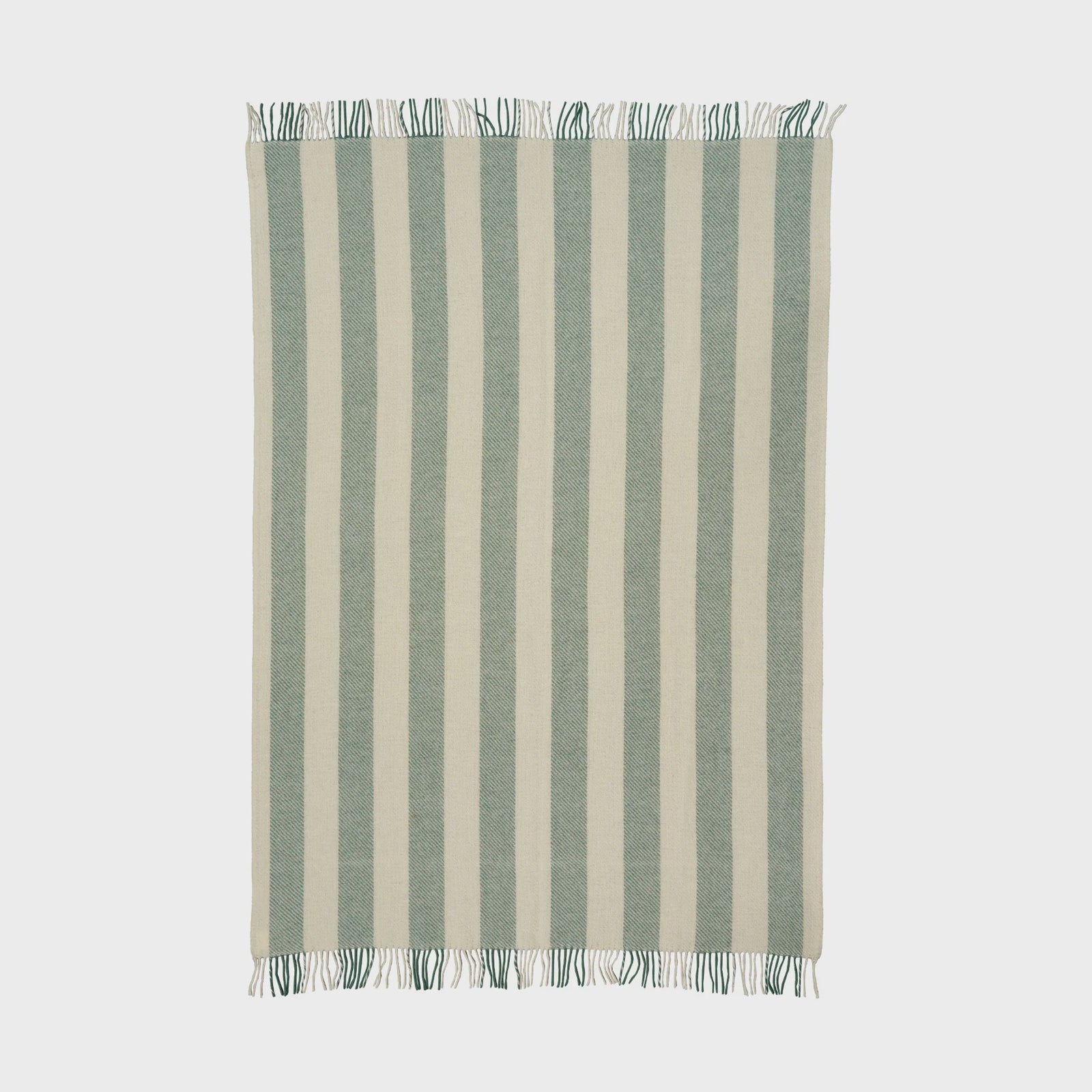 Klippan Gotland Throw Vertical Stripe - Green and White
