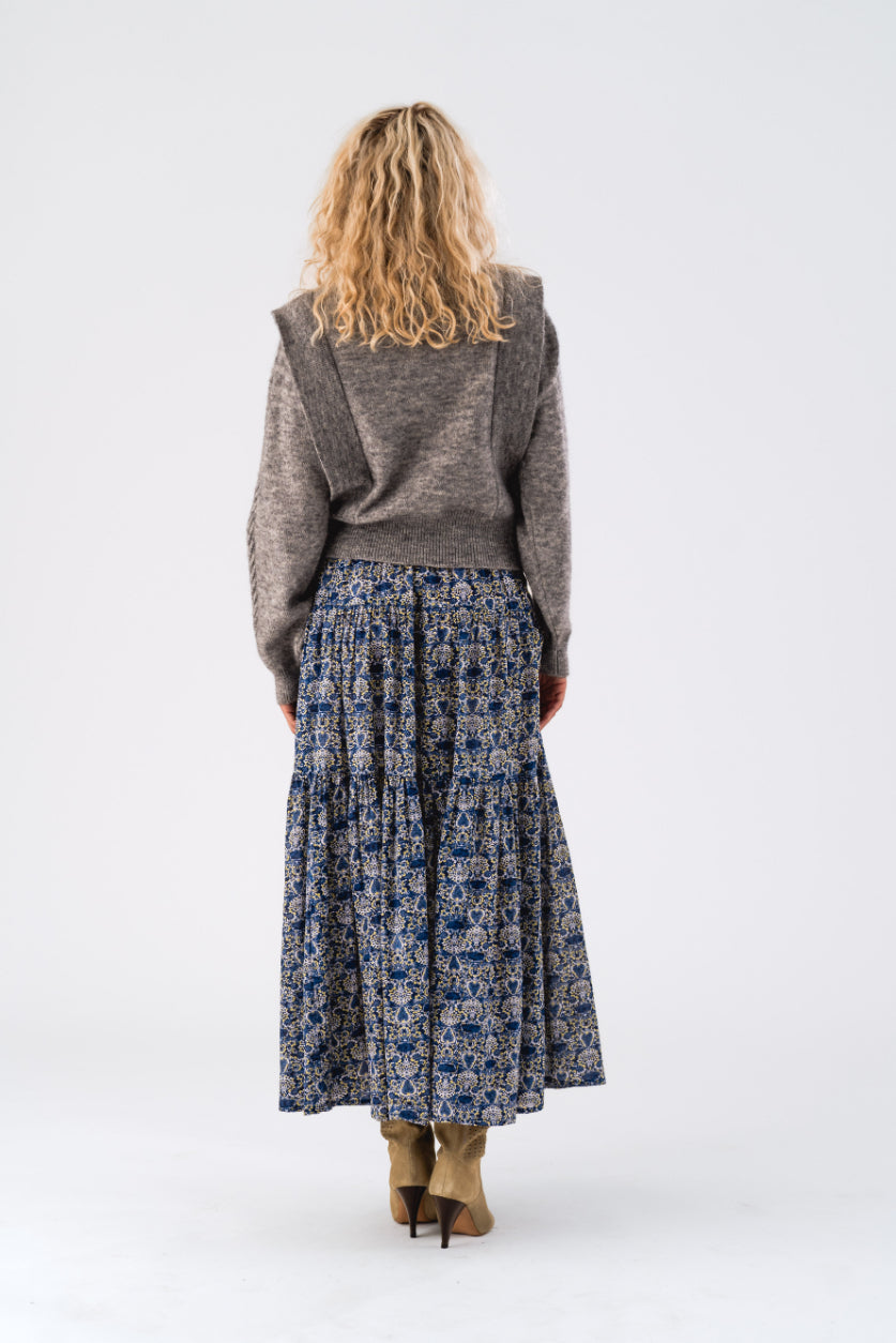 Lollys Laundry Sunset Maxi Skirt - Blue