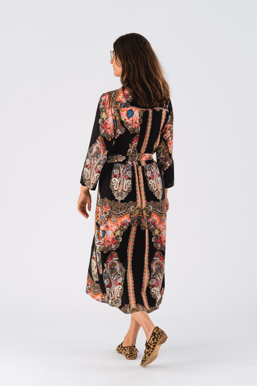 Lollys Laundry Harper Maxi Dress - Black Paisley Print
