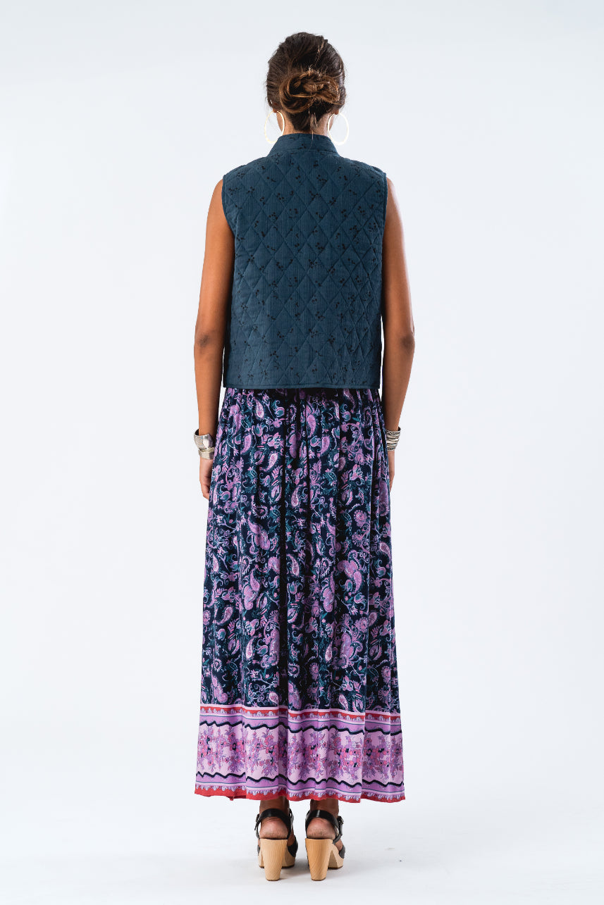 Lollys Laundry Cairo Vest - Dark Blue