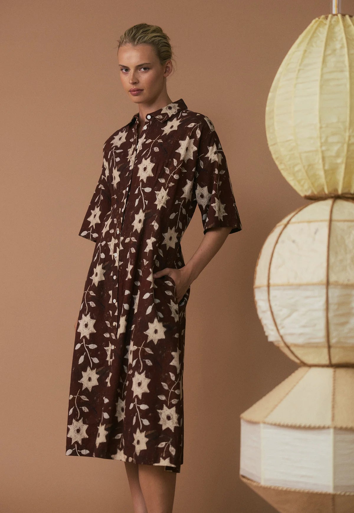 Nancybird Paloma Dress - Ochre Flower