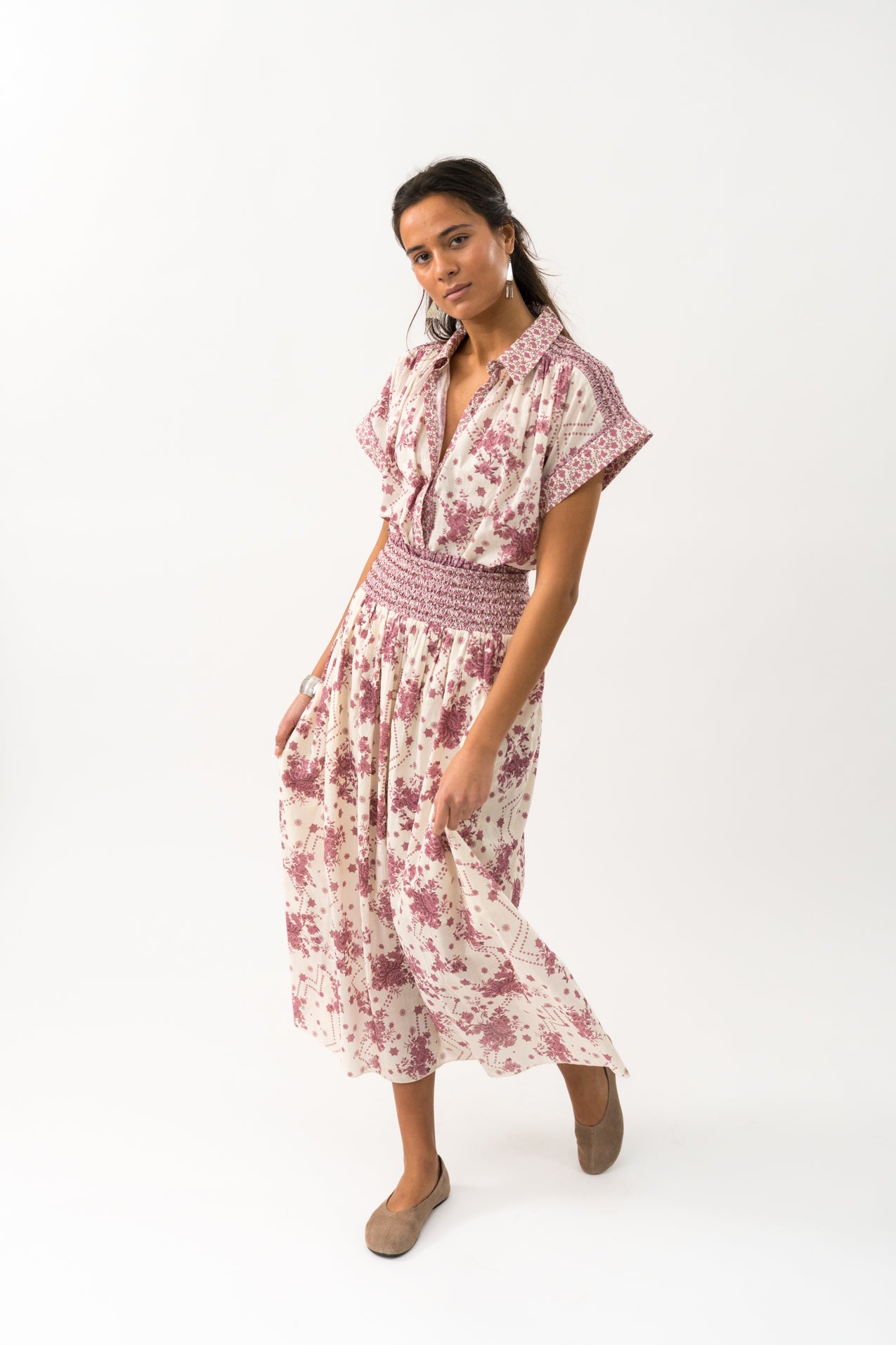 Lollys Laundry Badal Shirt - Dusty Rose Flower Print
