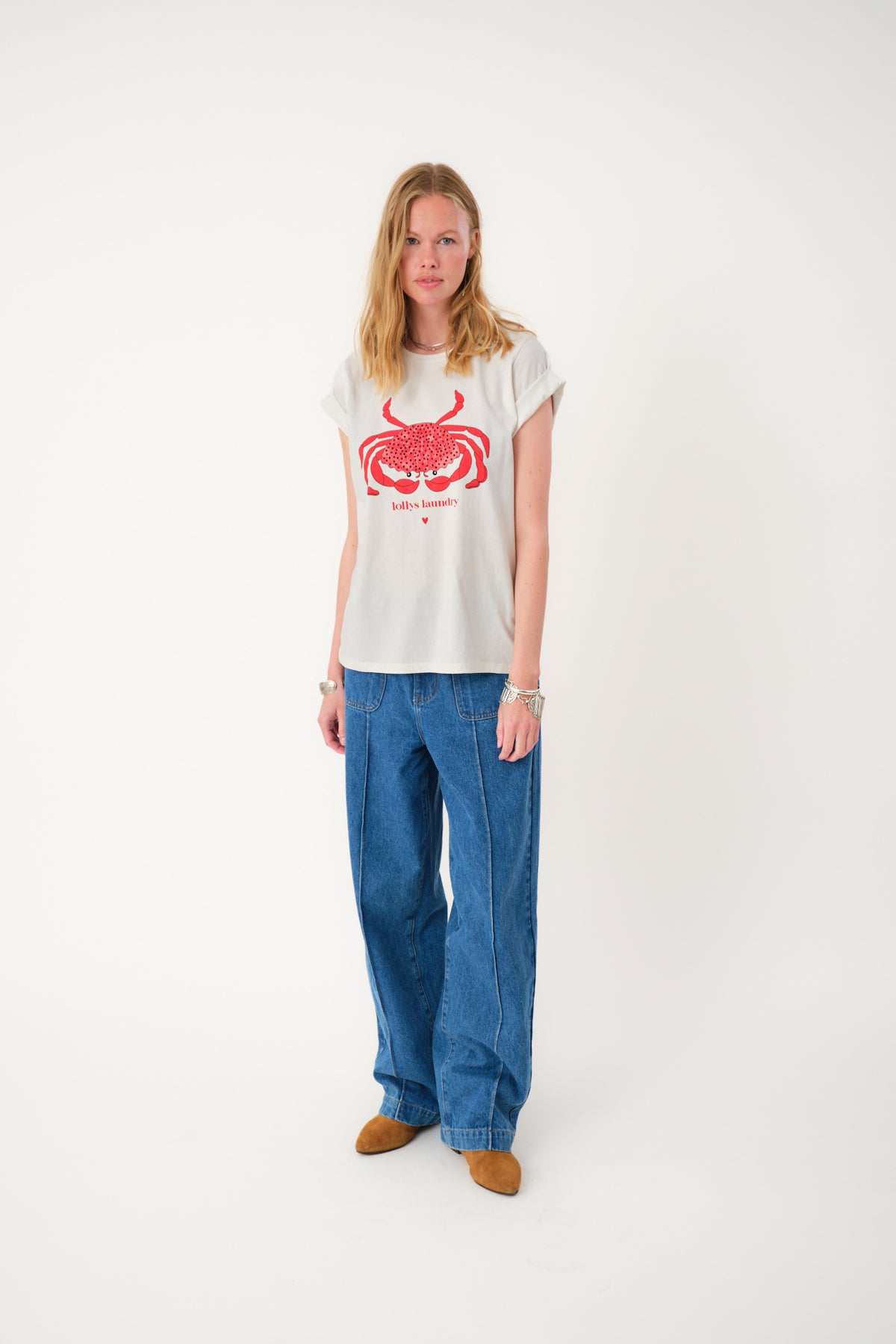 Lollys Laundry Roma Crab Tee  - White