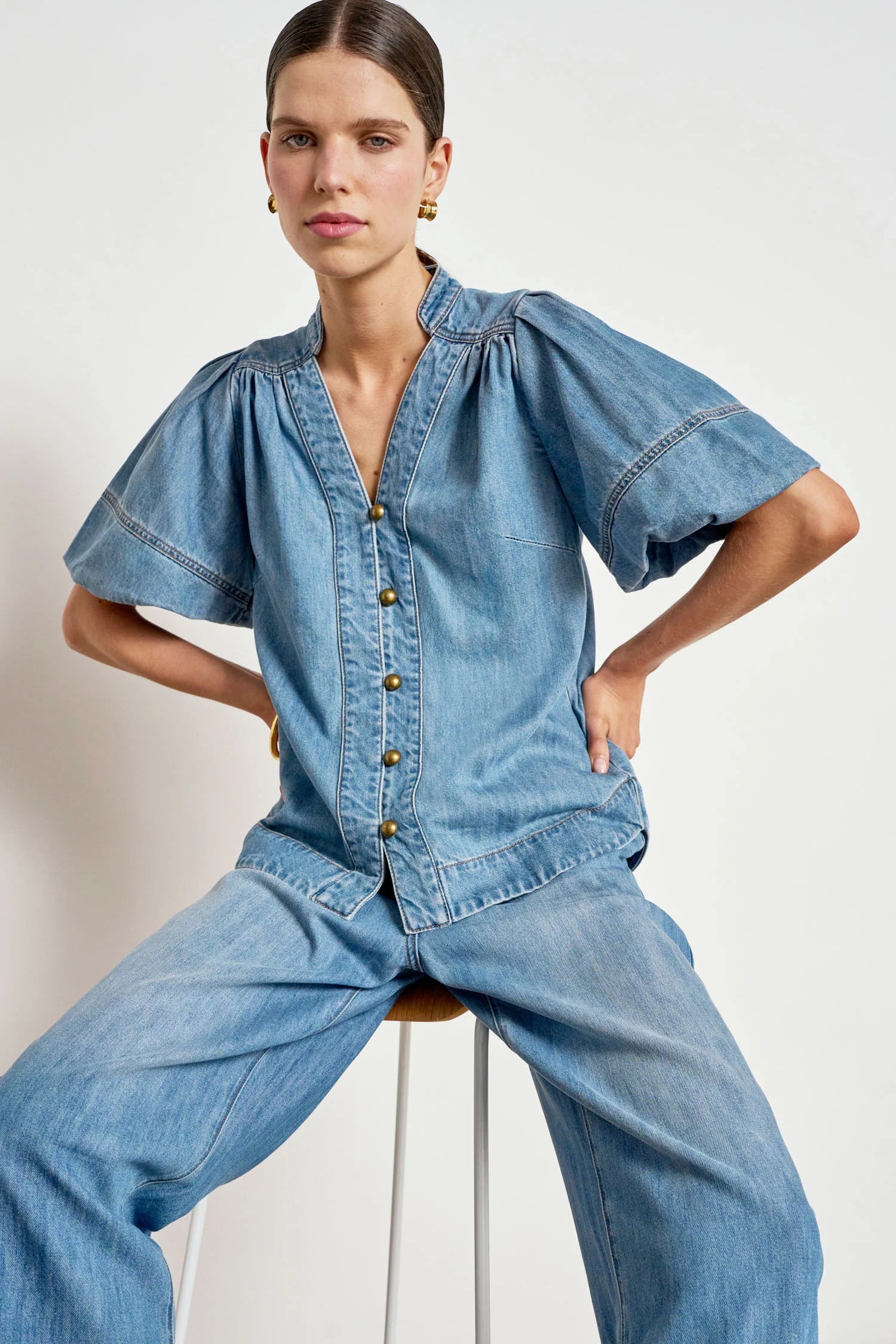 Zoe Kratzmann Magnify Top - Medium Wash Denim