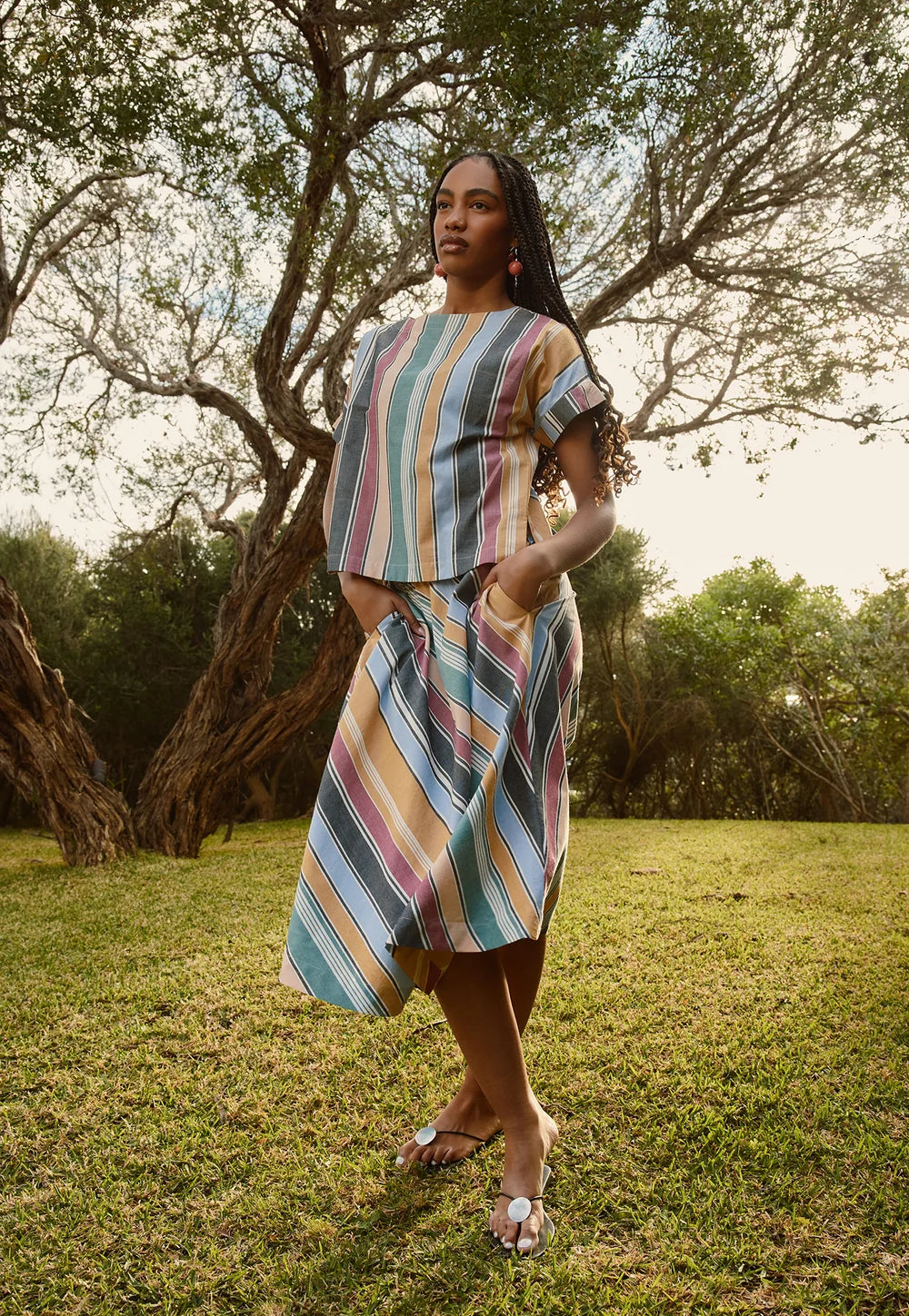 Nancybird Wave Skirt - Atlas Stripe