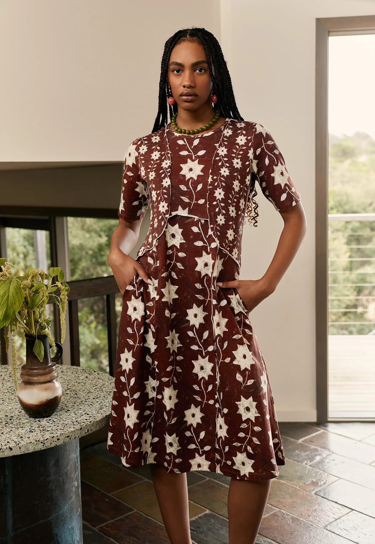 Nancybird Paloma Dress - Ochre Flower