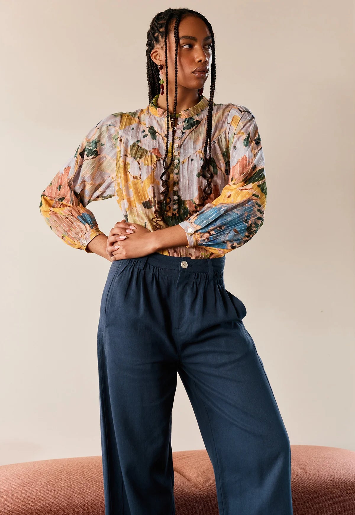 Nancybird Charlotte Pant - Steel Blue
