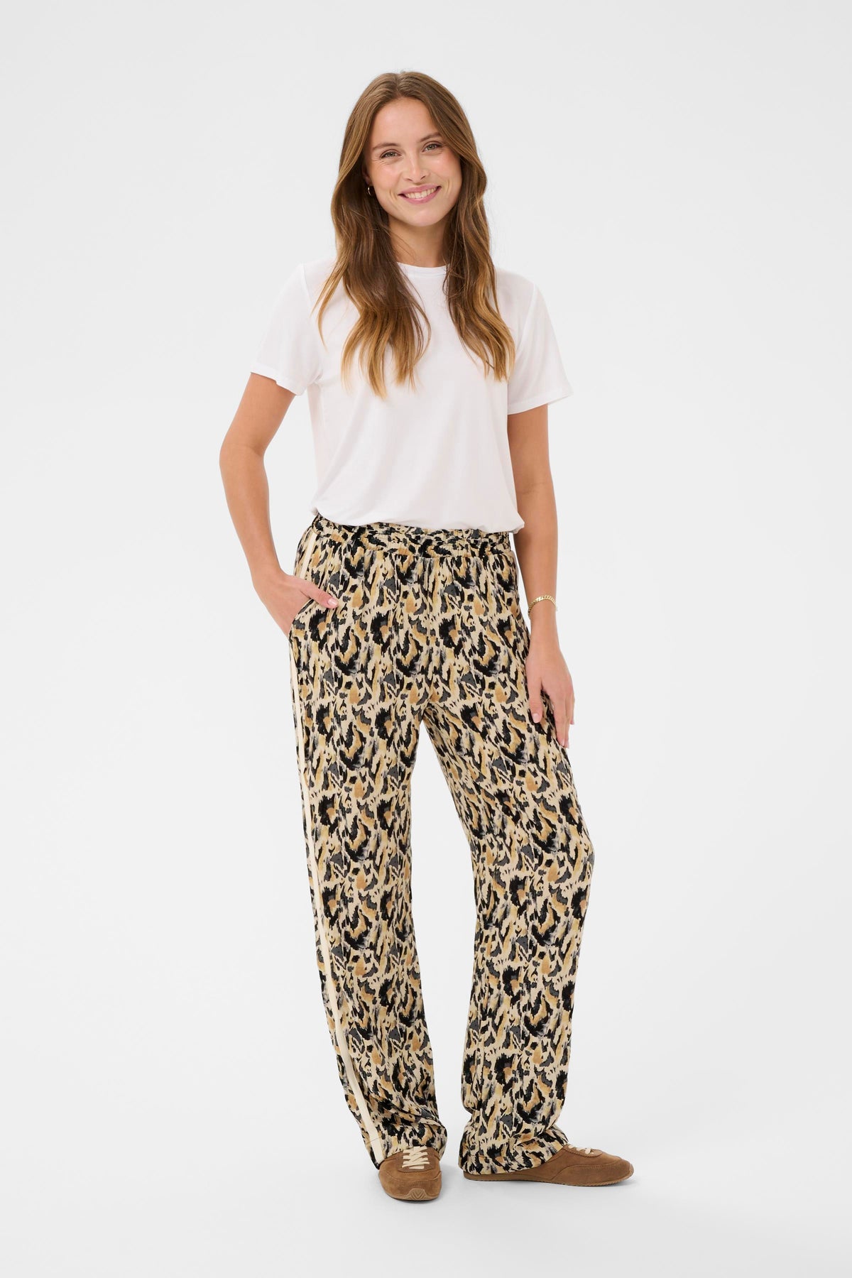 Saint Tropez Osina Pants - Tannin Blurry Animal