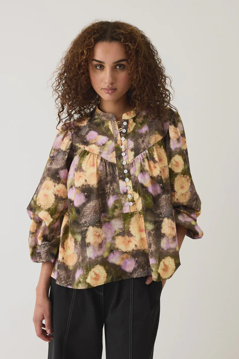 Nancybird Sierra Blouse - Rain Floral